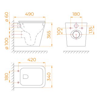 Унитаз подвесной RGW SW-45 65420245-01 безободковый белый